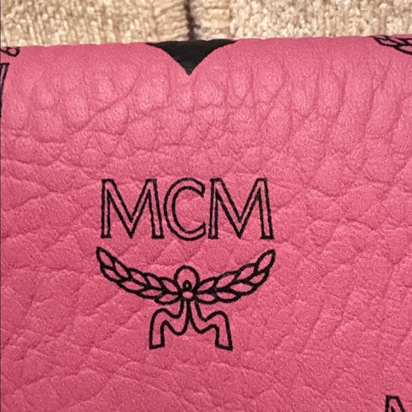 MCM Fuchsia Clutch with Black Accents - Picture 2 of 4